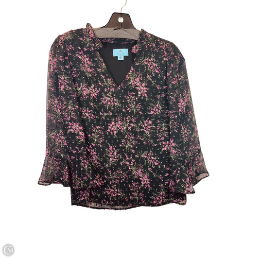 Top 3/4 Sleeve By Cece In Floral Print, Size: Xs