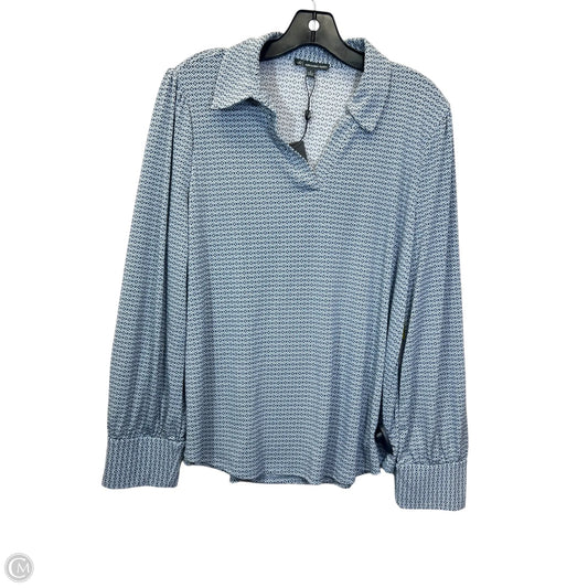 Top Long Sleeve By Adrianna Papell In Blue, Size: L