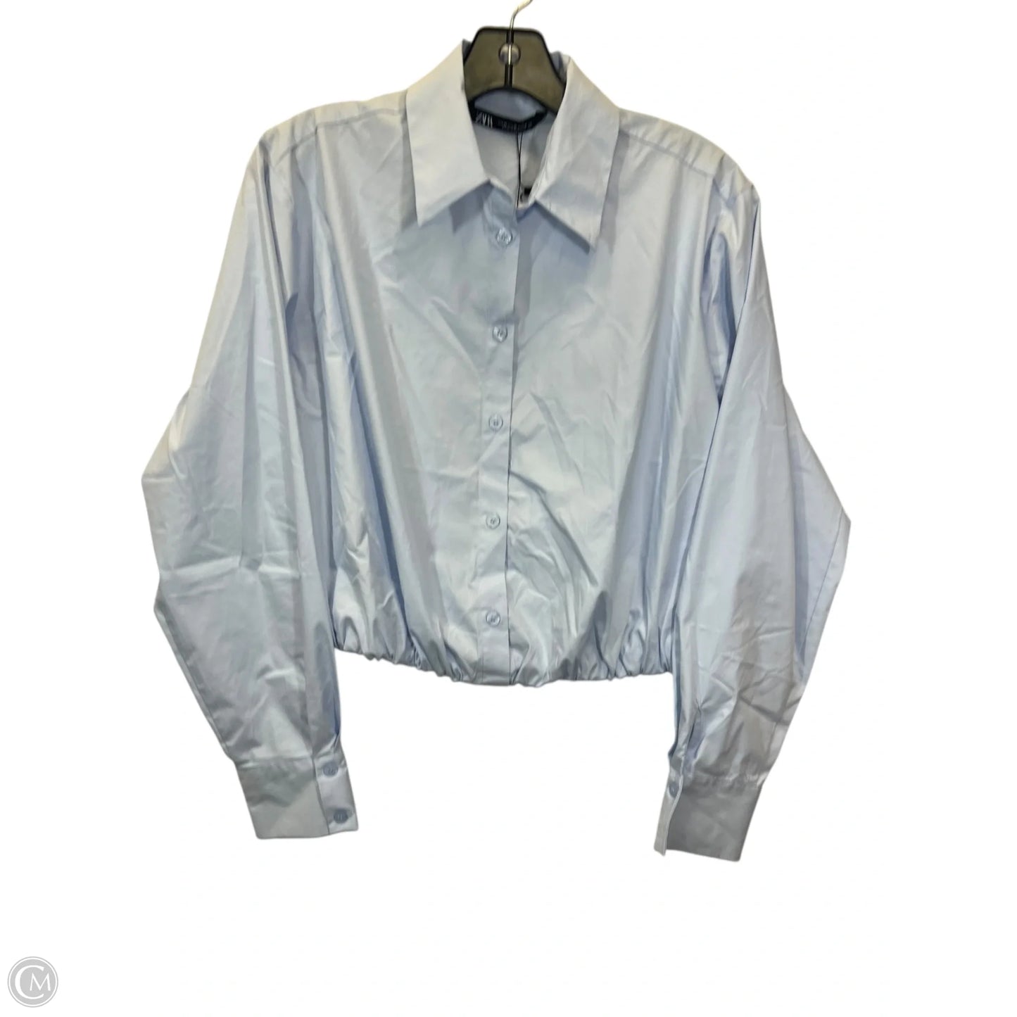 Top Long Sleeve By Zara In Blue, Size: M