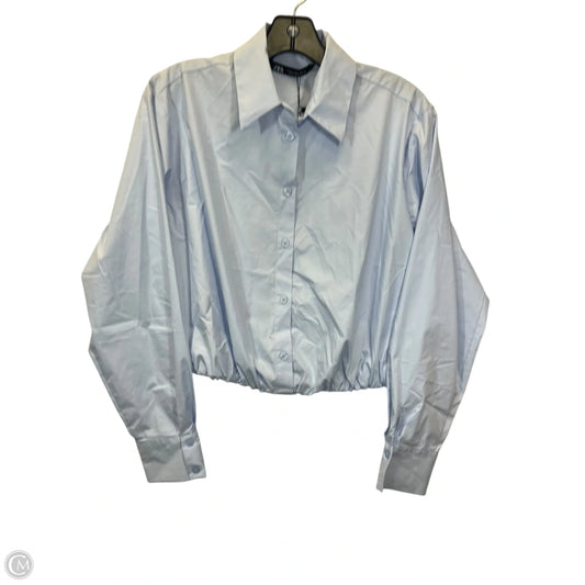 Top Long Sleeve By Zara In Blue, Size: M