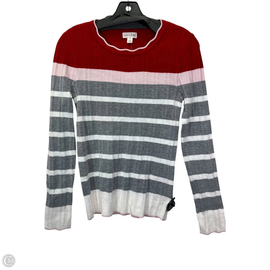 Top Long Sleeve By Maison Jules In Red & Tan, Size: M