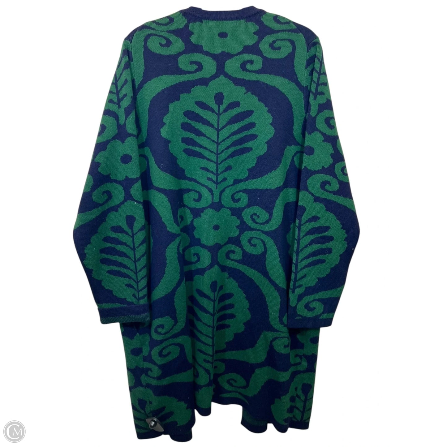 Sweater Cardigan Designer By Boden In Blue & Green, Size: 2x