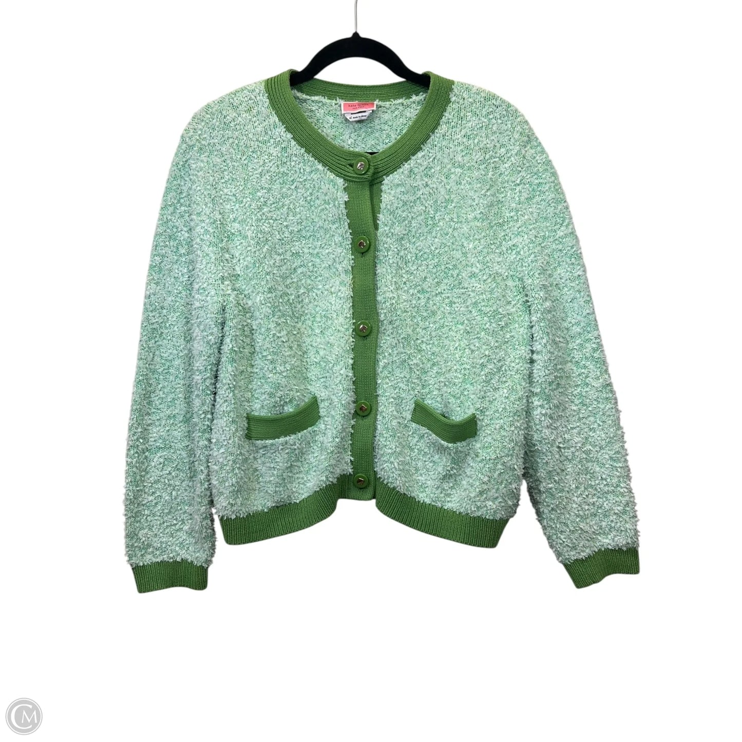 Sweater Cardigan Designer By Kate Spade In Green, Size: Xl