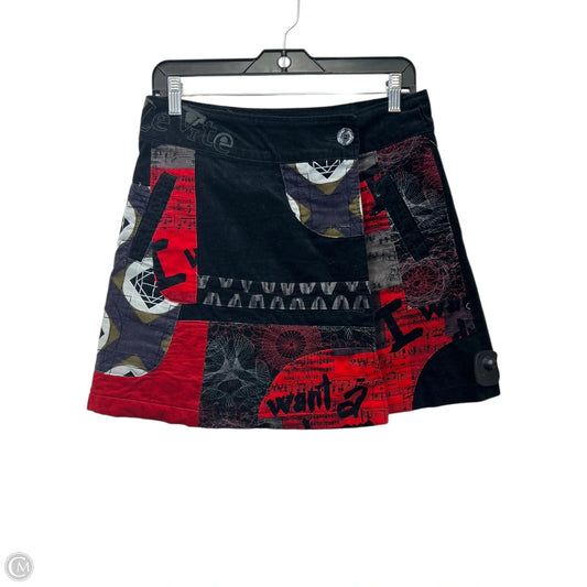 Skirt Designer By Desigual In Black & Red, Size: S
