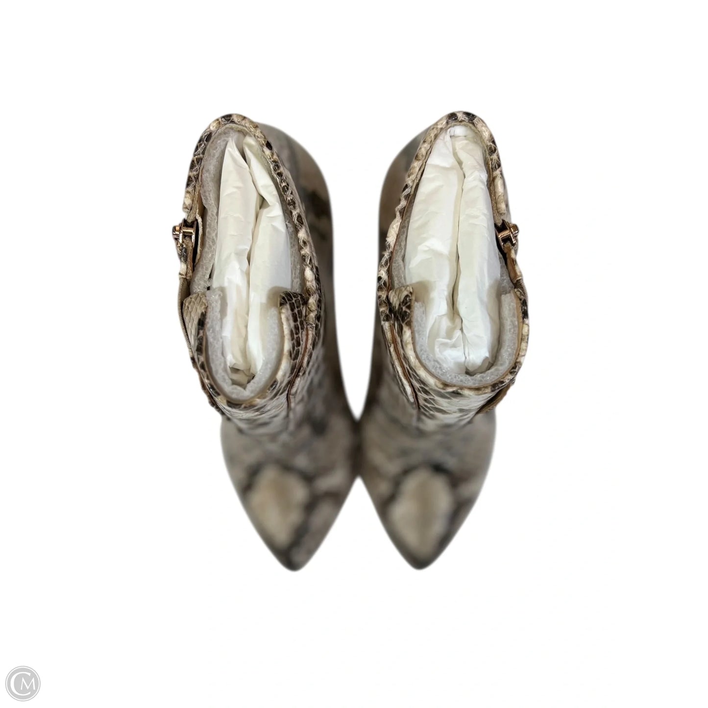 Boots Ankle Heels By Herve Leger In Animal Print, Size: 7.5