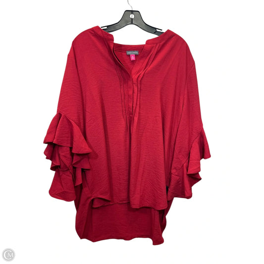 Top Long Sleeve By Vince Camuto In Red, Size: Xxl