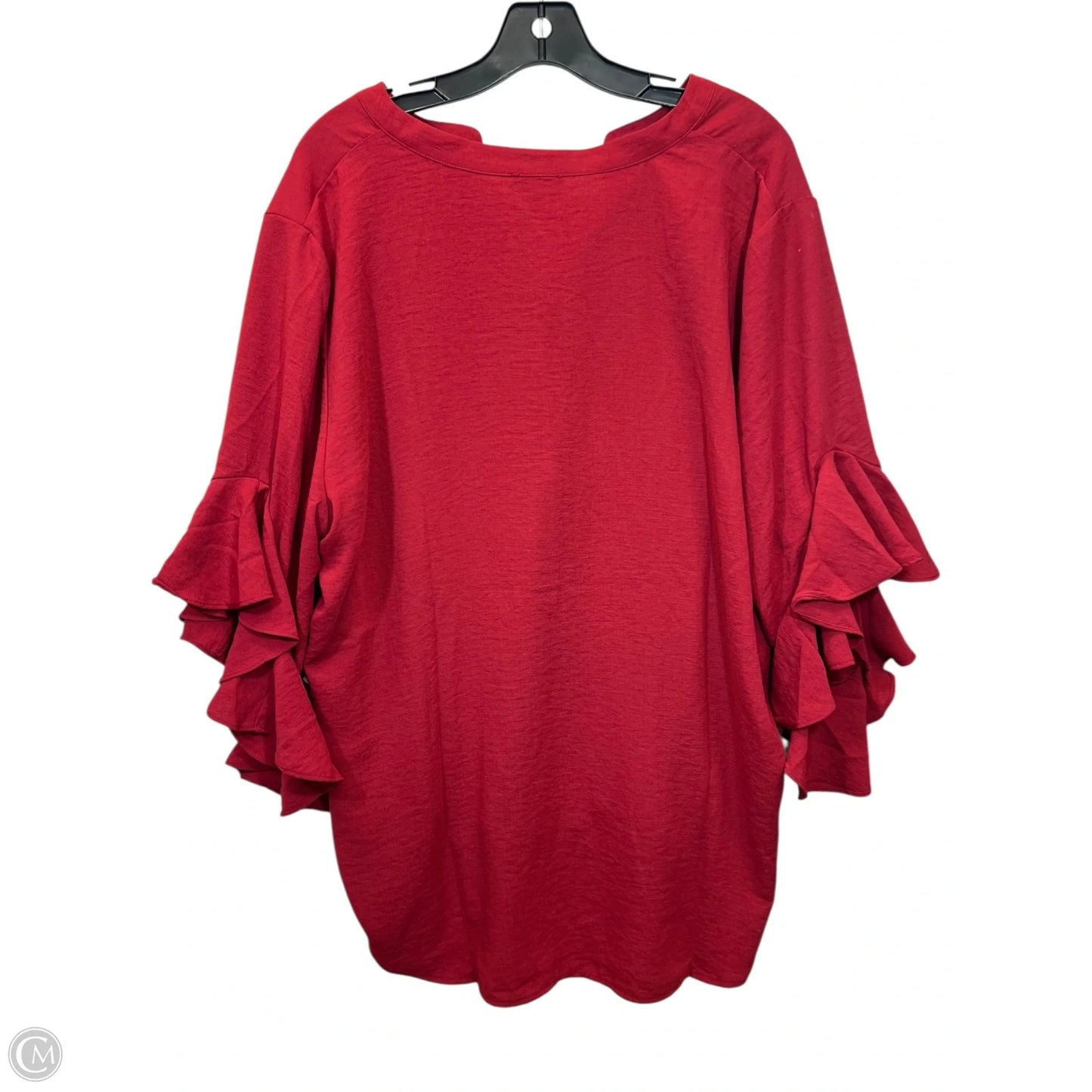 Top Long Sleeve By Vince Camuto In Red, Size: Xxl