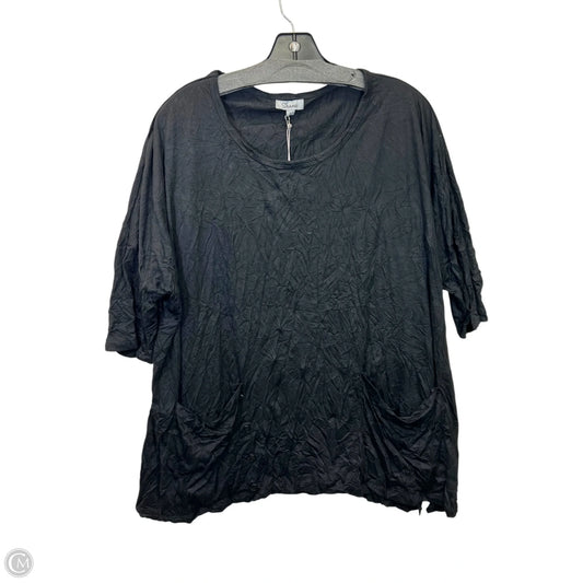 Top Short Sleeve By Shana In Black, Size: Xl