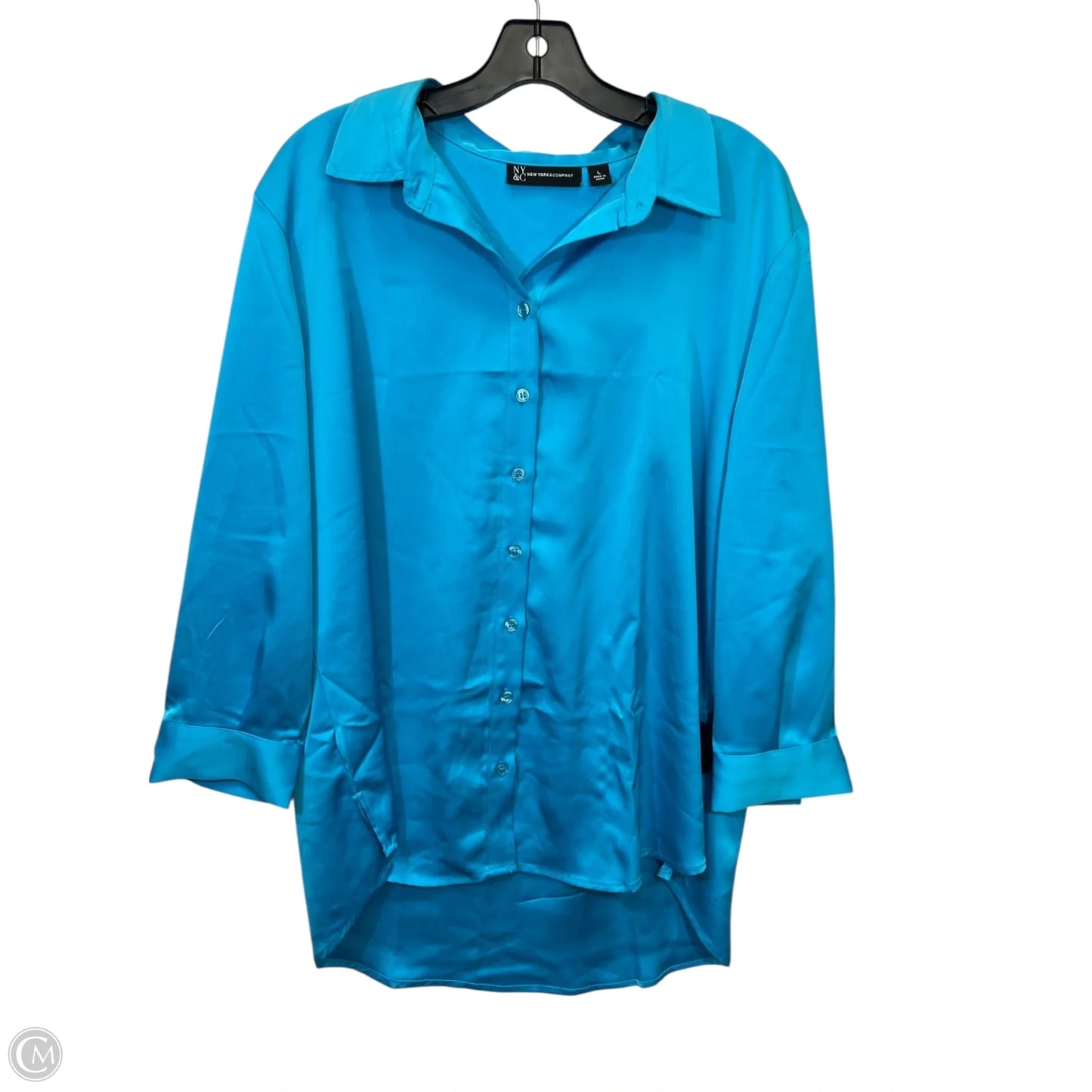Top Long Sleeve By New York And Co In Blue, Size: L