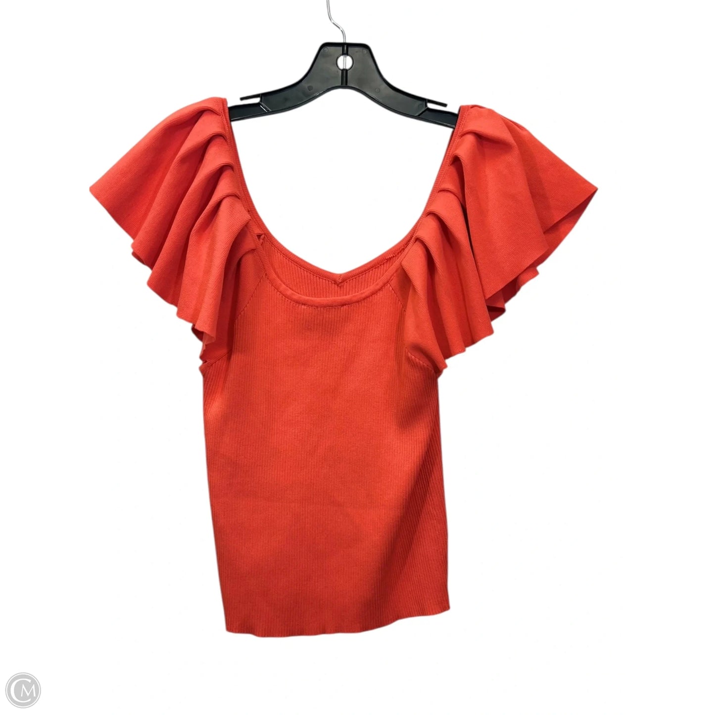 Top Short Sleeve By Browdway In Orange, Size: L