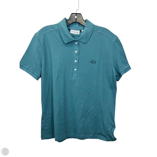 Top Short Sleeve Designer By Lacoste In Teal, Size: L