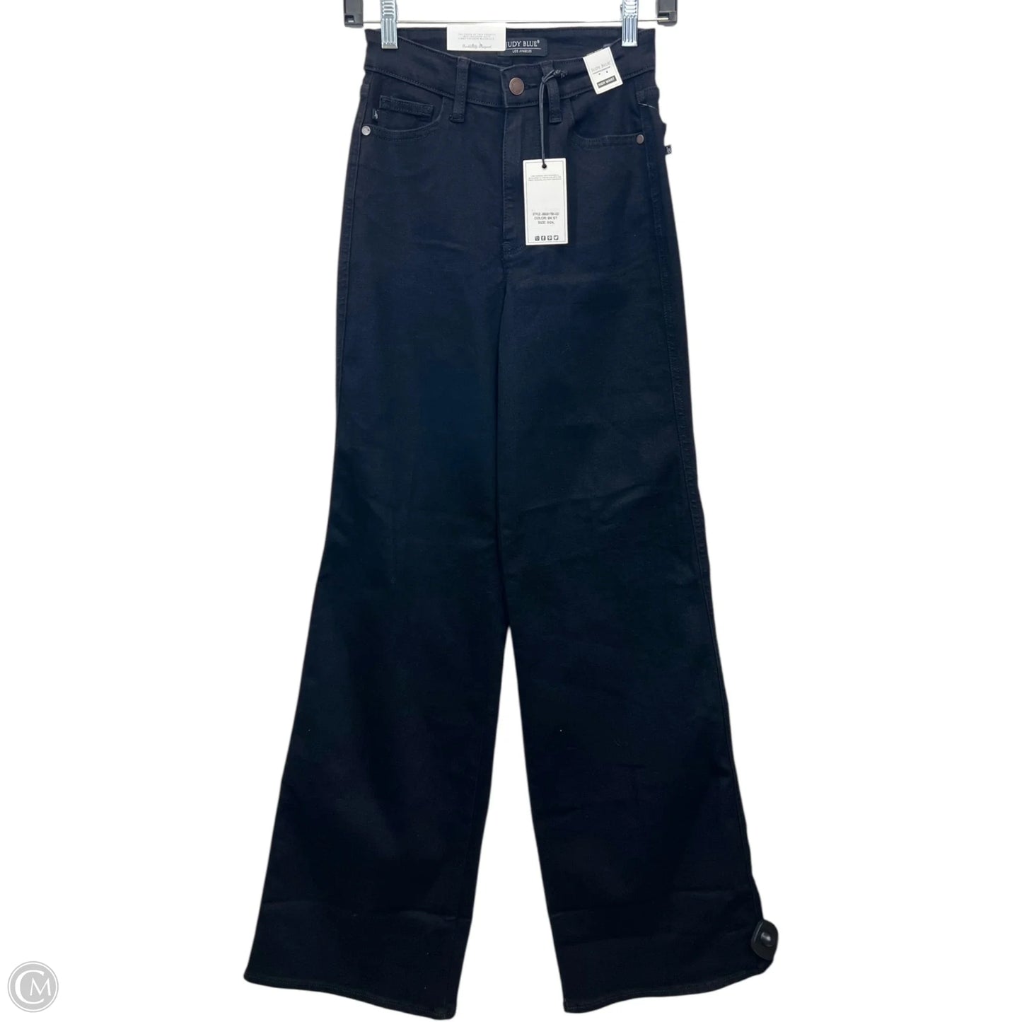 Jeans Wide Leg By Judy Blue In Black Denim, Size: 0
