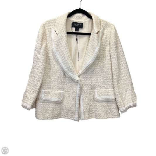 Blazer By St John Collection In Gold & Tan, Size: 14