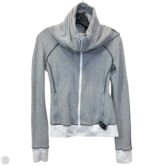 Athletic Jacket By Lululemon In Grey & White, Size: 8