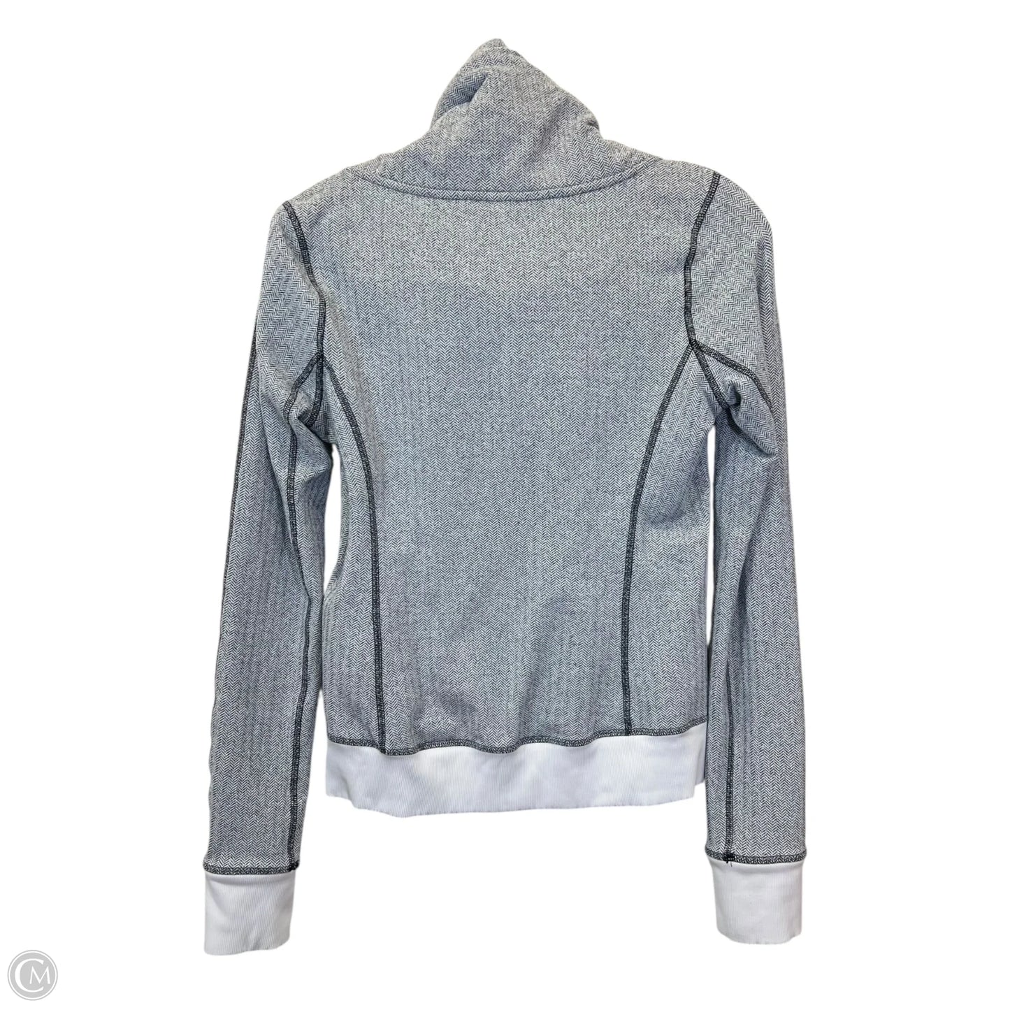 Athletic Jacket By Lululemon In Grey & White, Size: 8