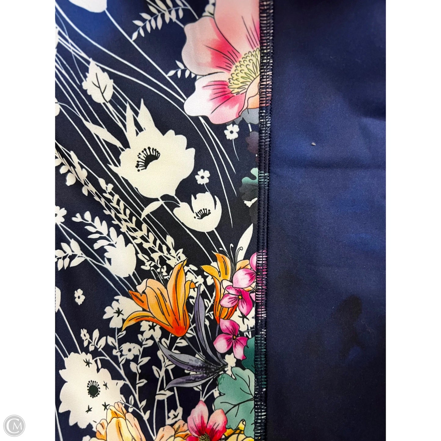 Athletic Pants By Johnny Was In Blue & White, Size: Xl