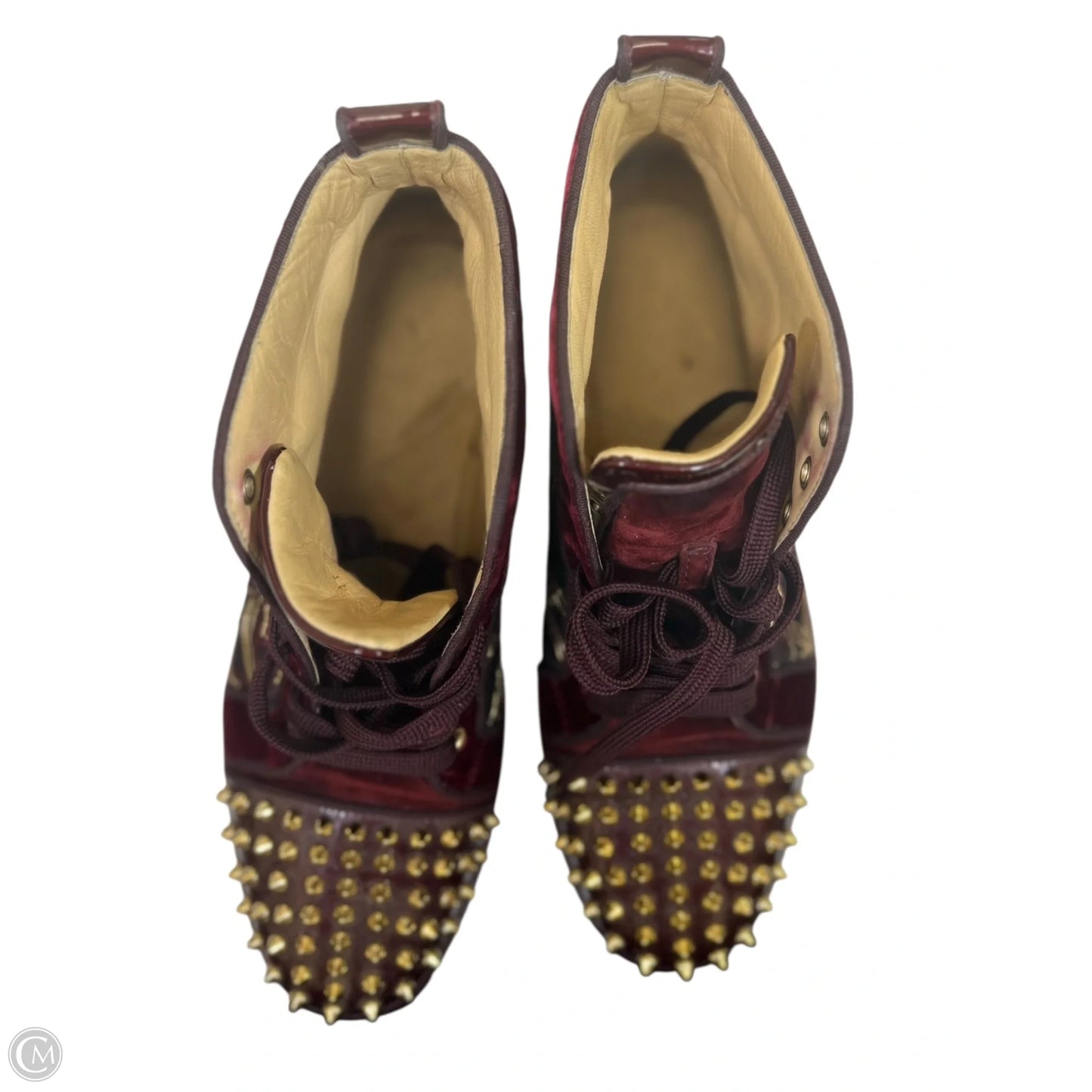 Shoes Luxury Designer By Christian Louboutin In Maroon, Size: 11