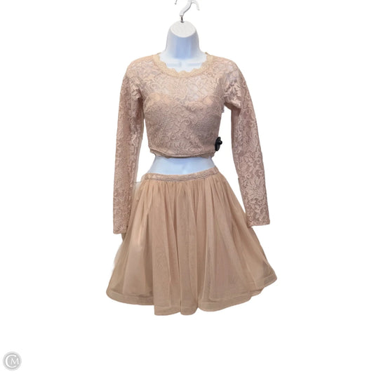 Skirt Set 2pc By Sequin Hearts In Peach, Size: Xs