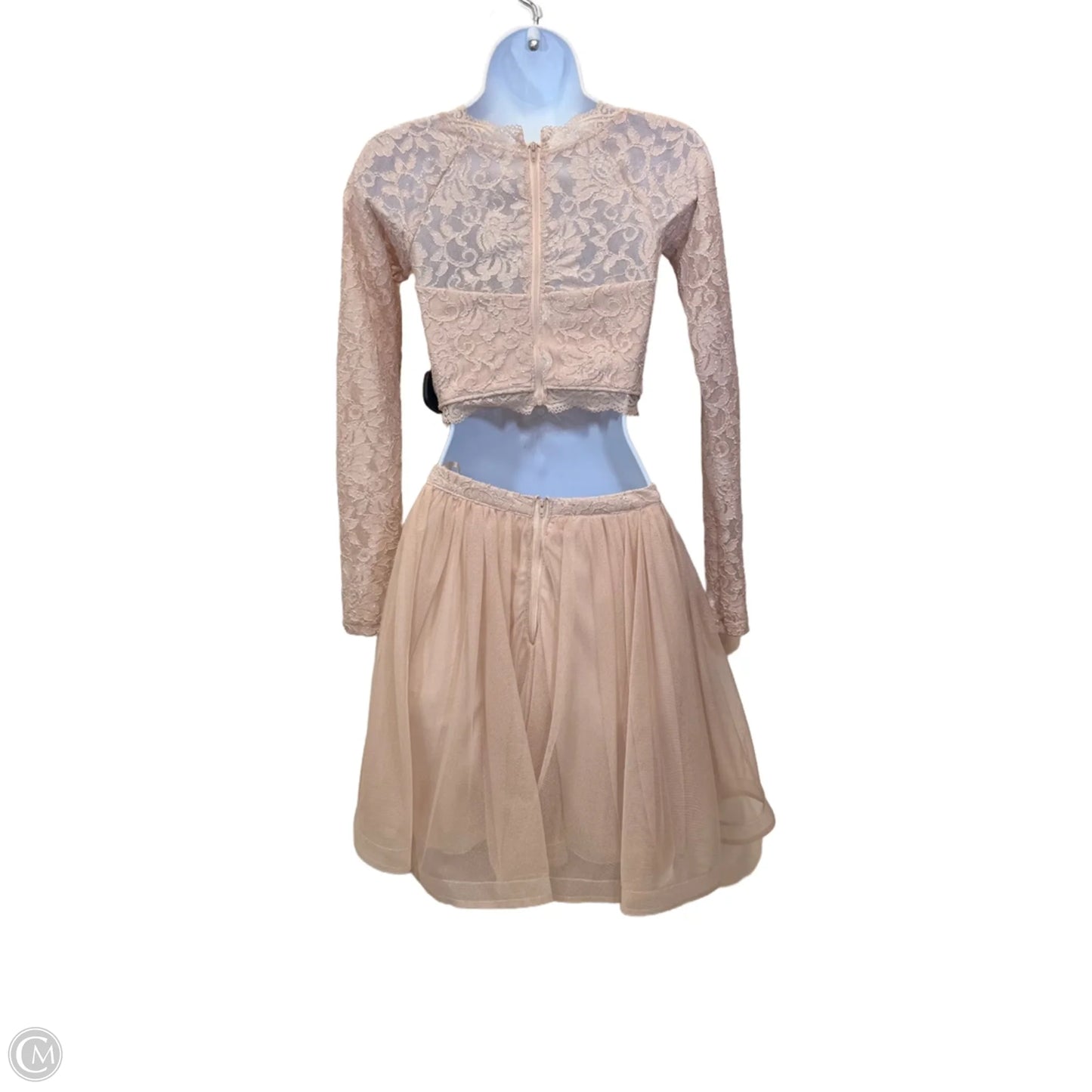 Skirt Set 2pc By Sequin Hearts In Peach, Size: Xs