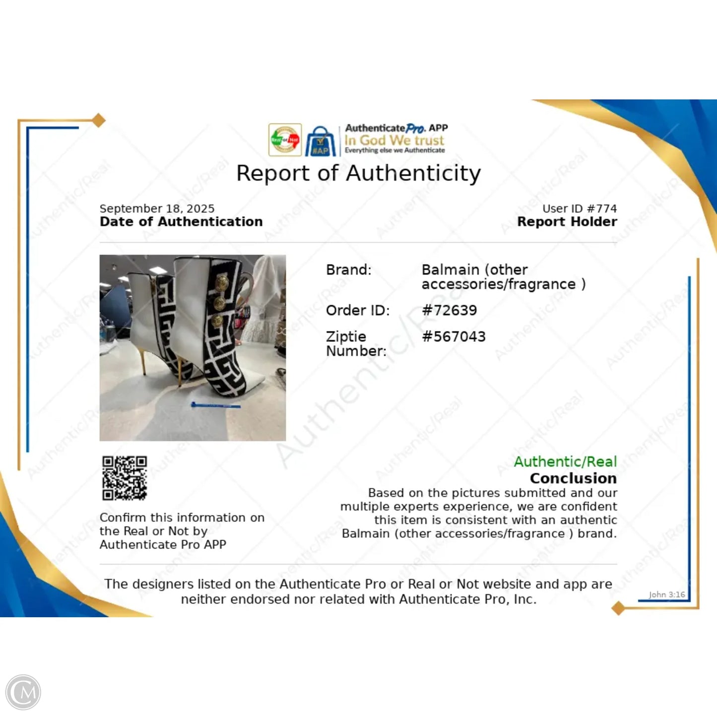 Boots Luxury Designer By Balmain In Black & White, Size: 7