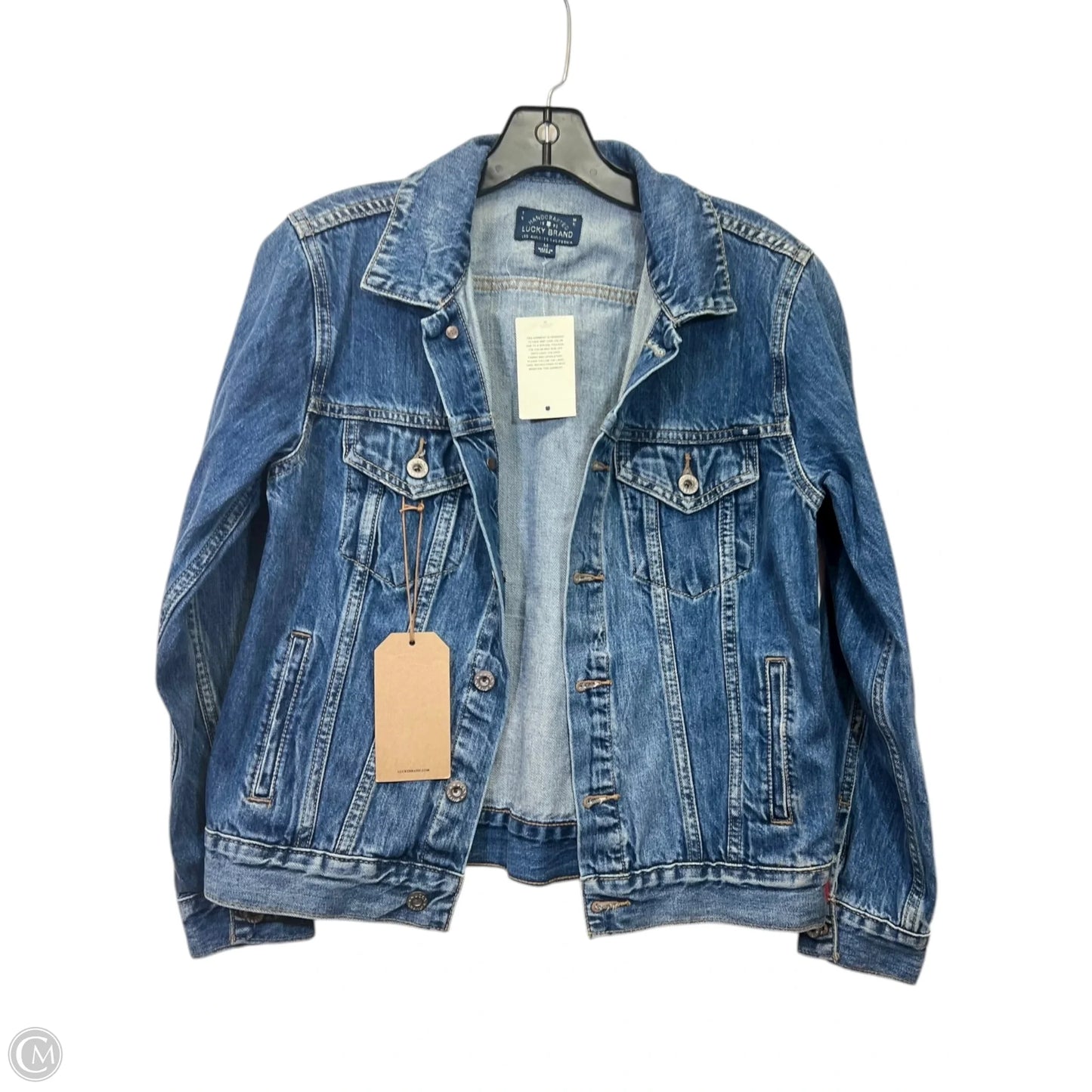 Jacket Denim By Lucky Brand In Blue Denim, Size: M