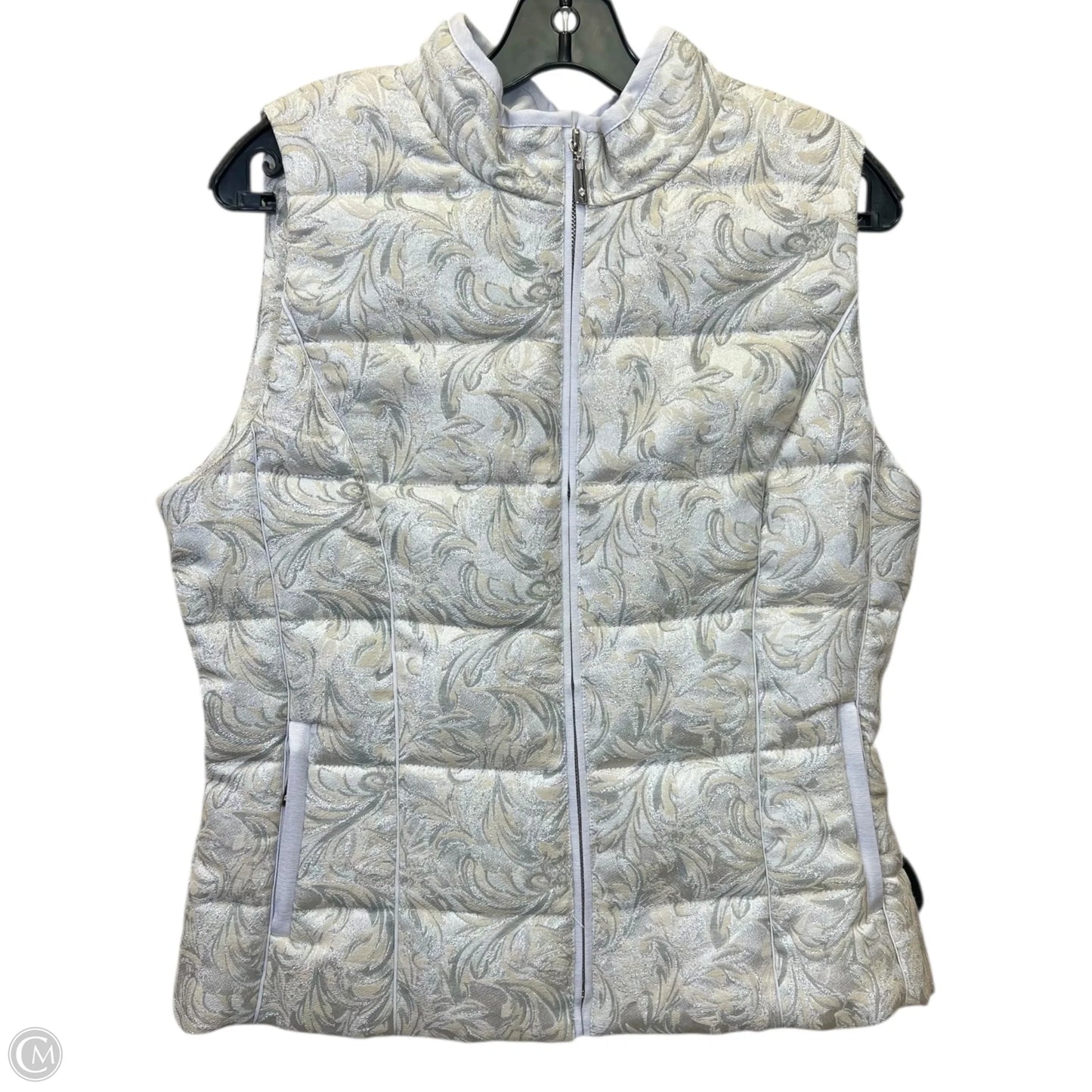 Vest Puffer & Quilted By White House Black Market In Silver & White, Size: M