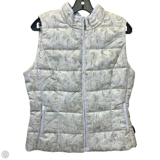 Vest Puffer & Quilted By White House Black Market In Silver & White, Size: M