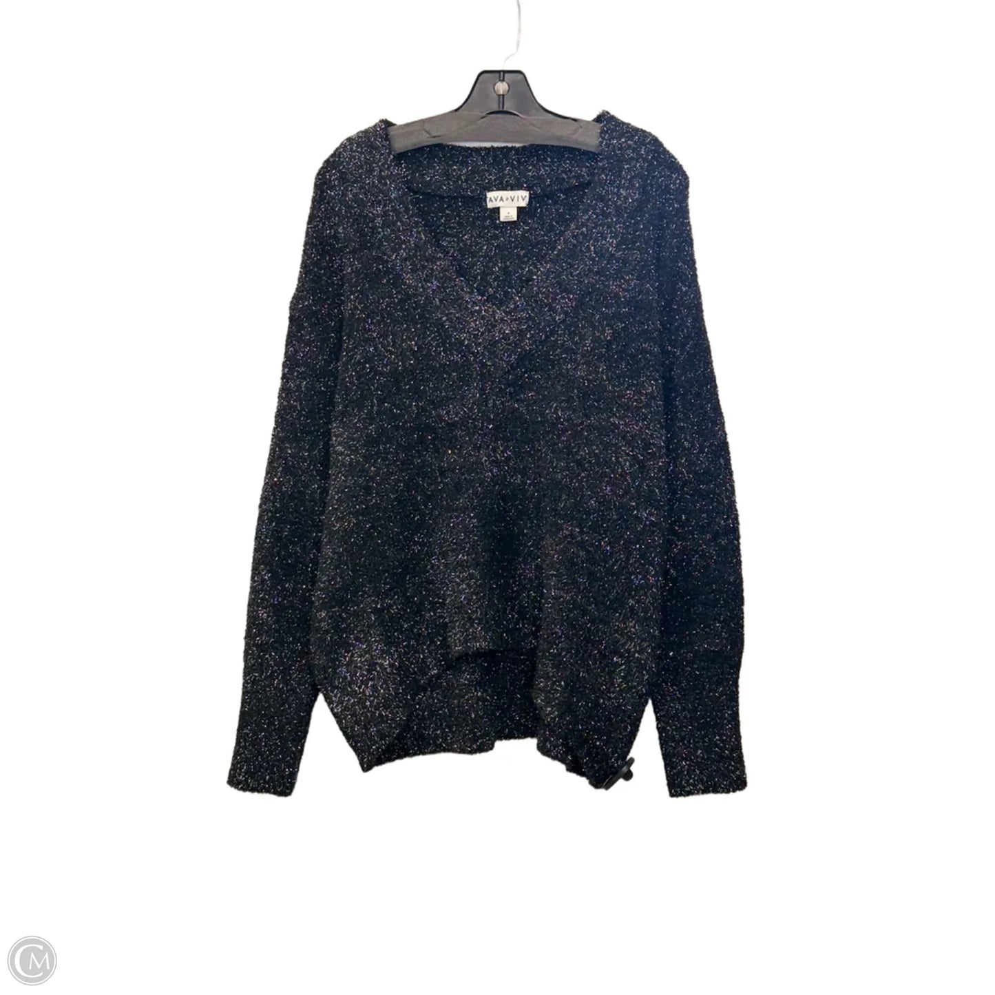 Sweater By Ava & Viv In Black & Silver, Size: 0x