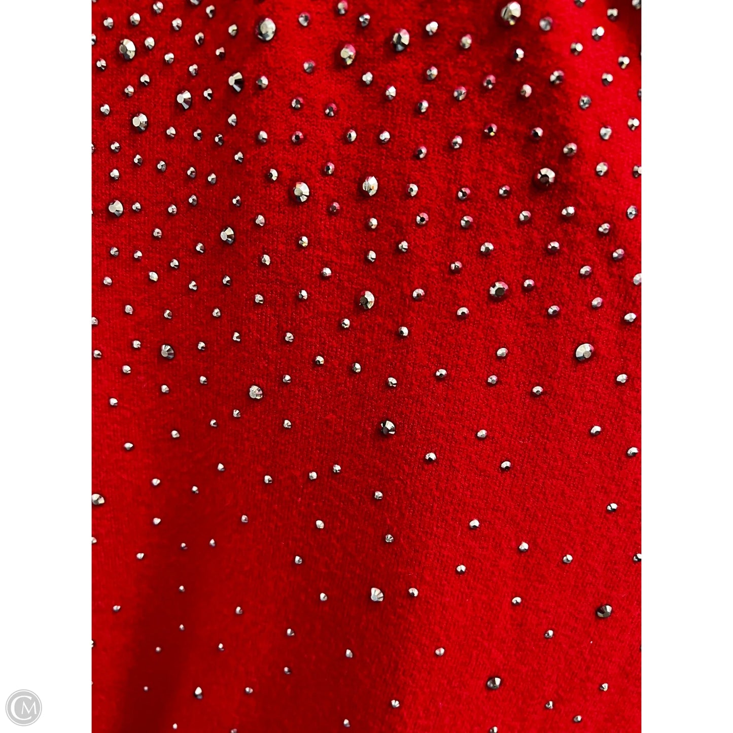 Sweater By Vila Milano In Red & Silver, Size: 1x