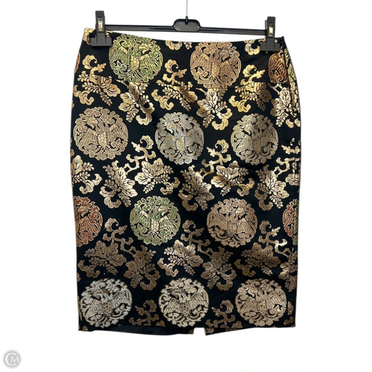 Skirt Designer By Ralph Lauren Black Label In Black & Gold, Size: 12