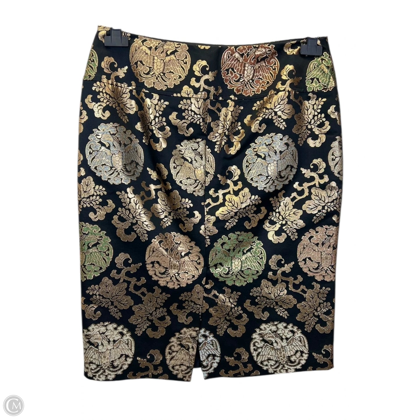 Skirt Designer By Ralph Lauren Black Label In Black & Gold, Size: 12