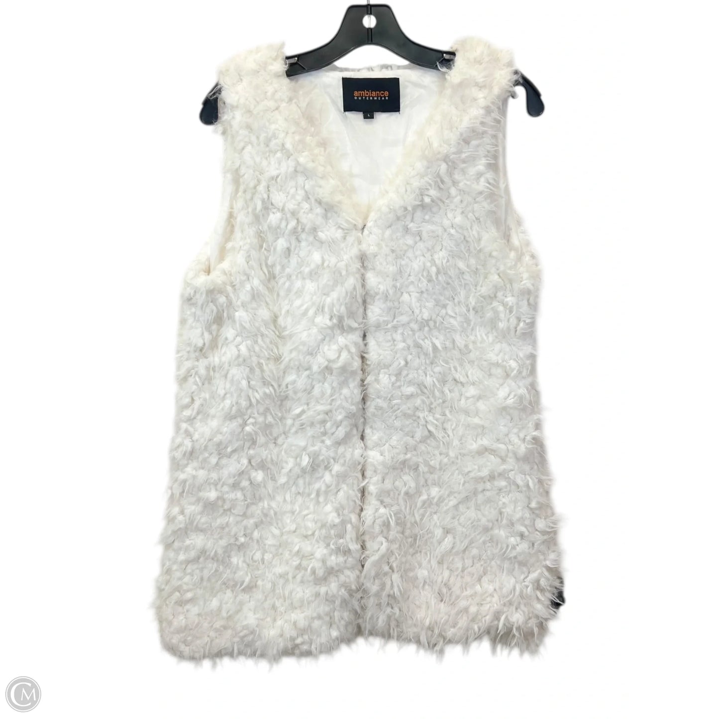 Vest Faux Fur & Sherpa By Ambiance Apparel In White, Size: L