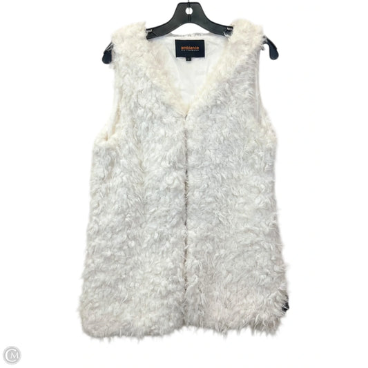 Vest Faux Fur & Sherpa By Ambiance Apparel In White, Size: L
