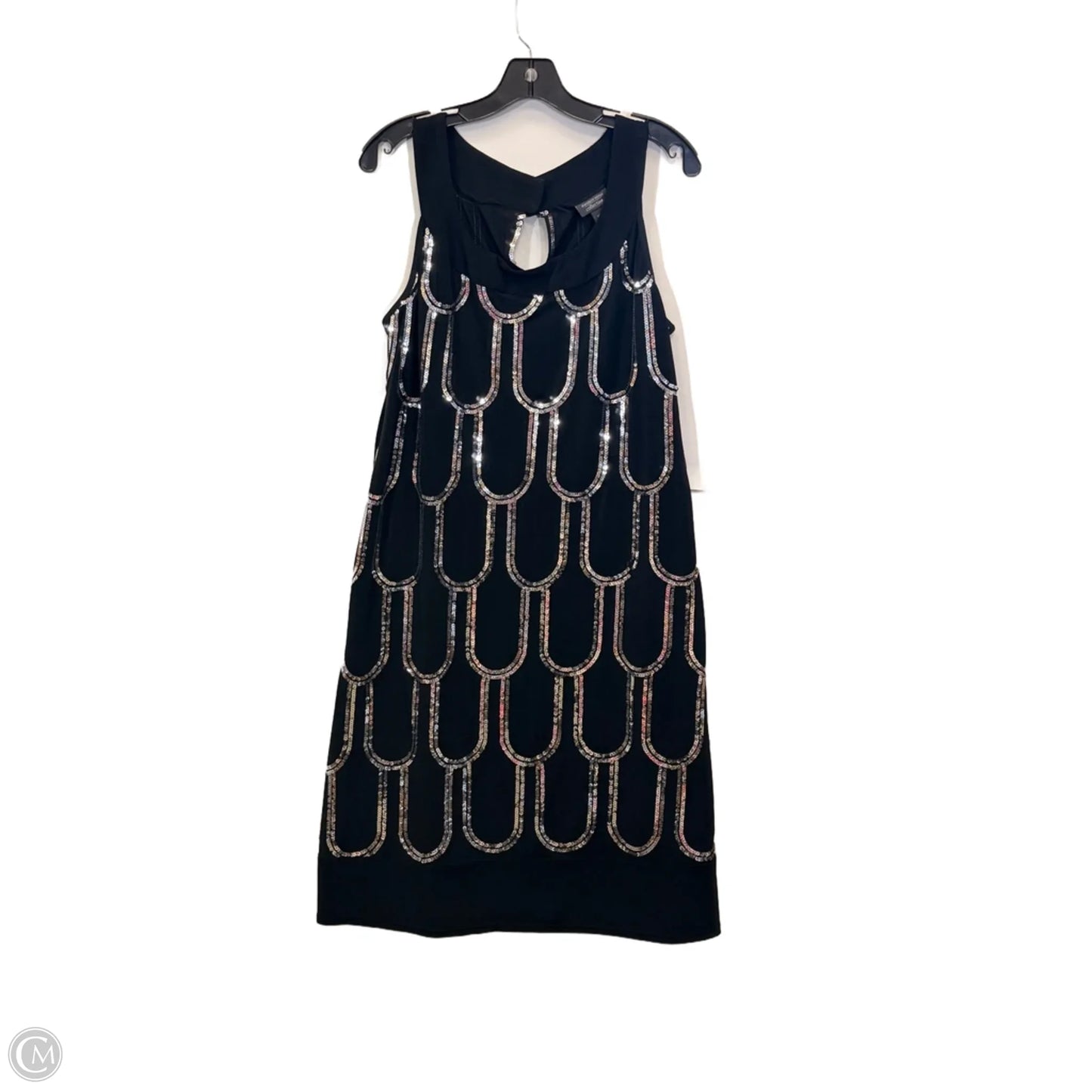Dress Party Midi By Dressbarn In Black & Silver, Size: Xl