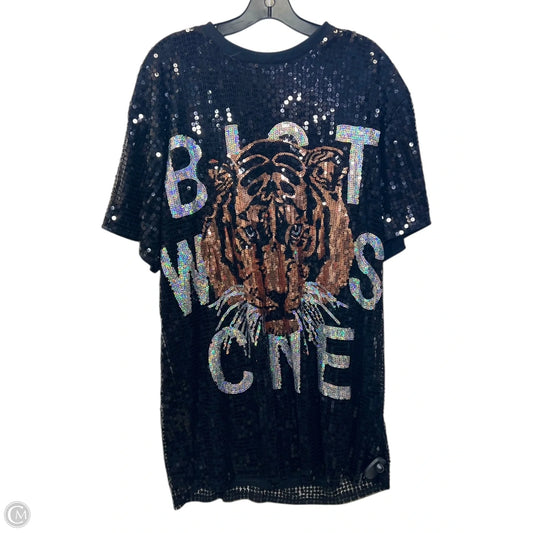 Dress Party Midi By Fashion Nova In Black & Silver, Size: M