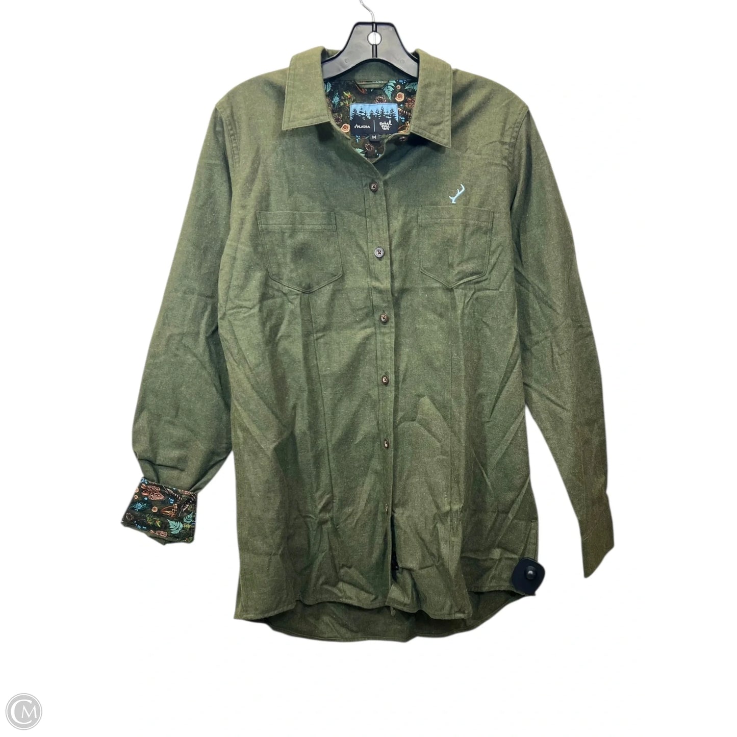 Top Long Sleeve By Pladra In Green, Size: M