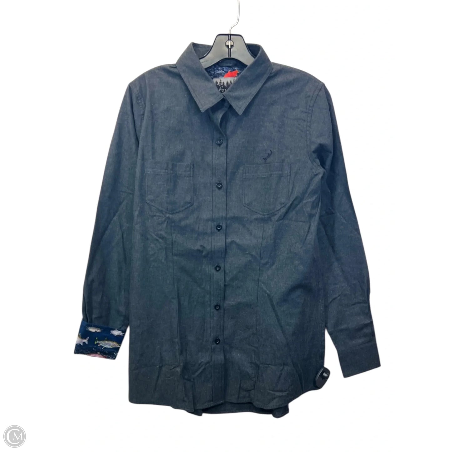 Top Long Sleeve By Pladra In Grey, Size: M