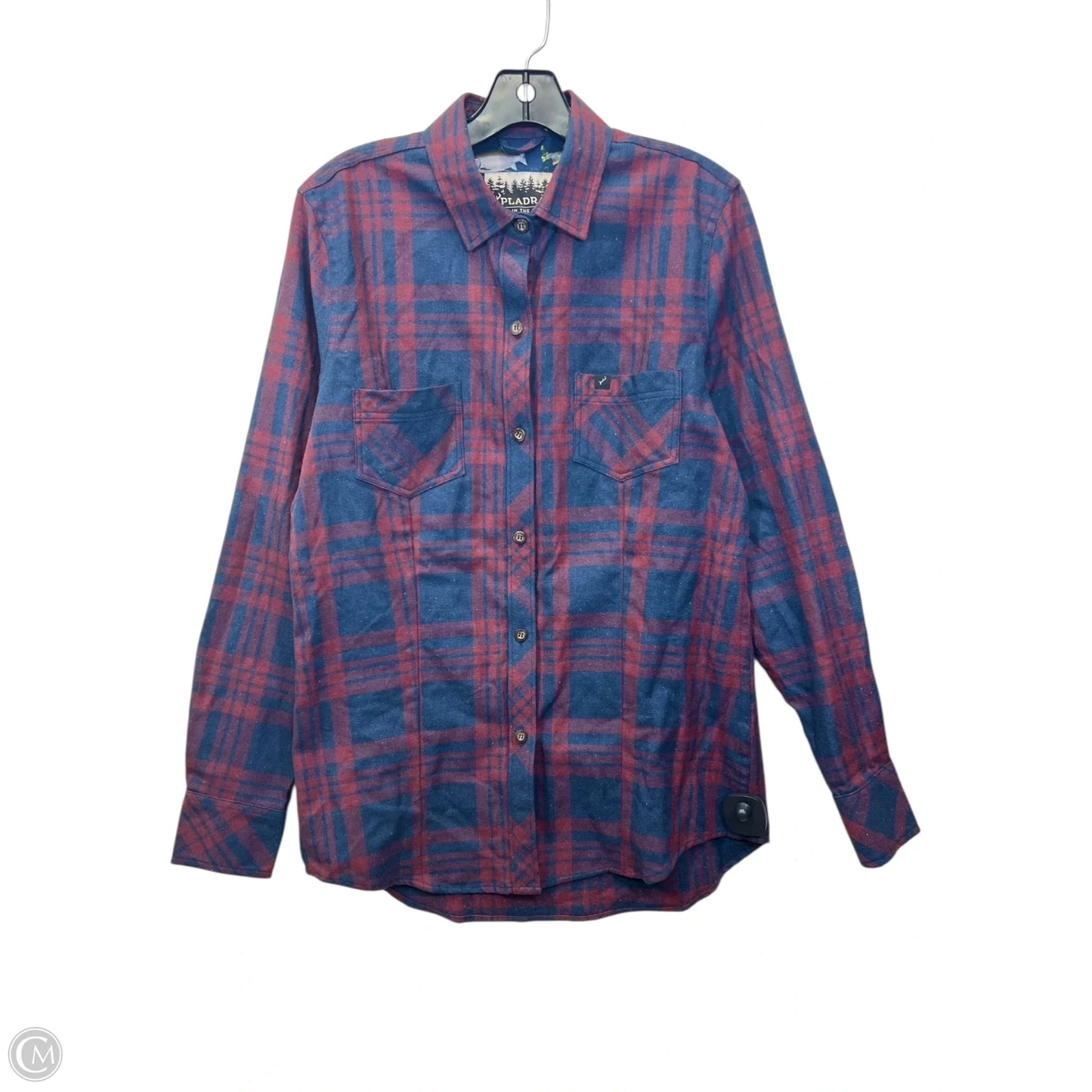 Top Long Sleeve By Cmb In Blue & Red, Size: M