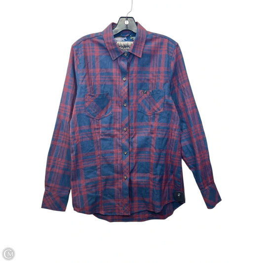 Top Long Sleeve By Cmb In Blue & Red, Size: M