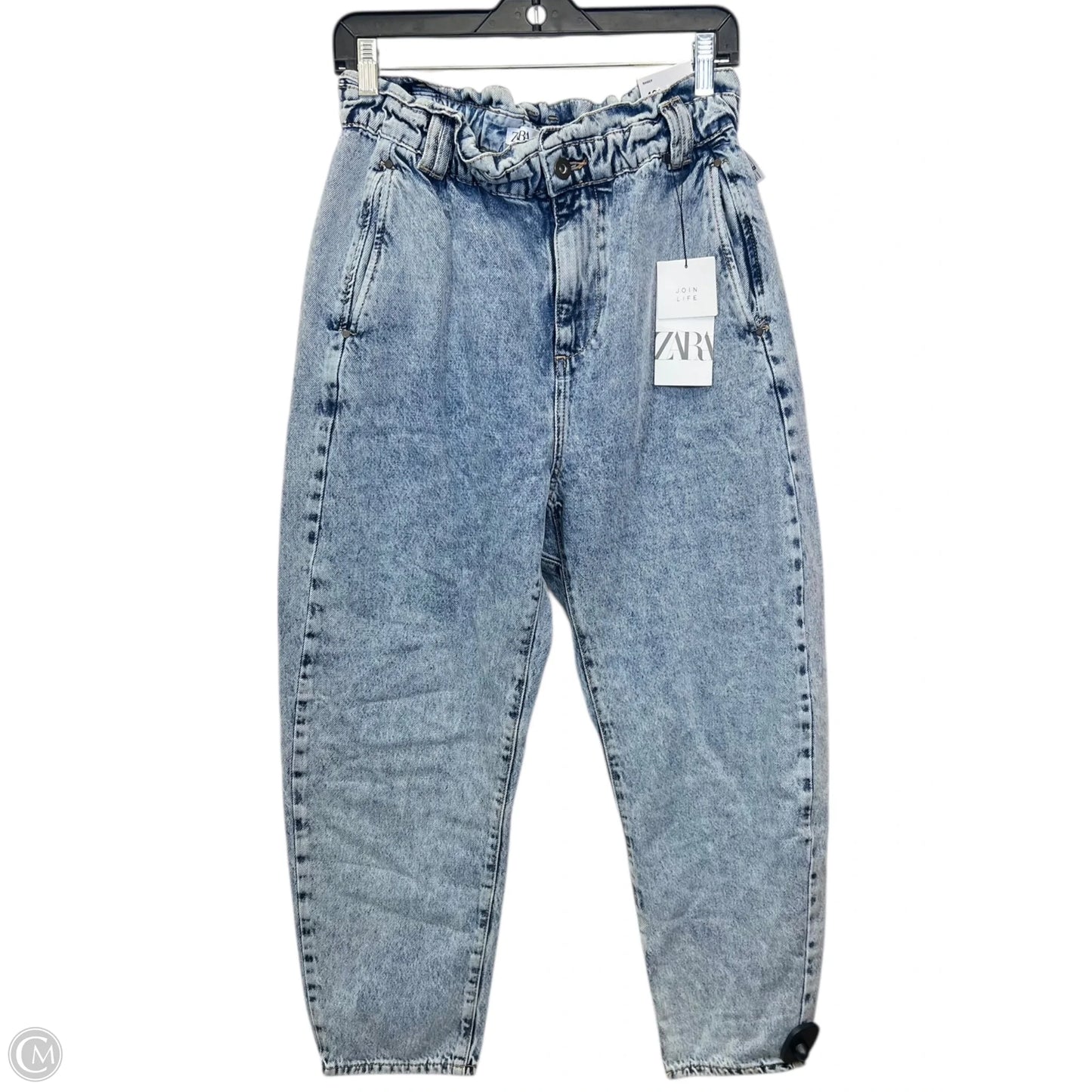 Jeans Straight By Zara In Blue Denim, Size: 8