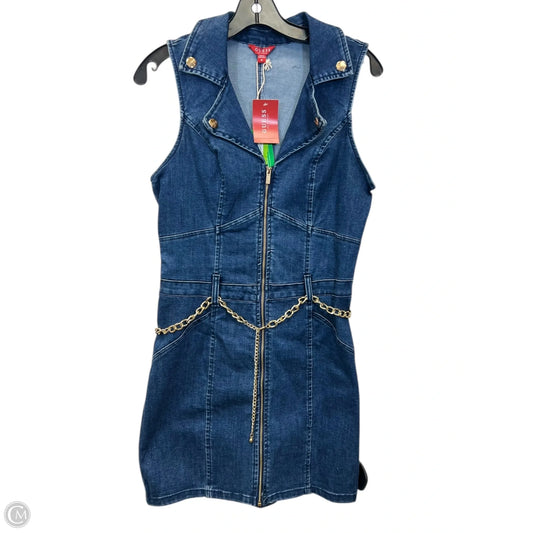 Dress Casual Midi By Guess In Blue Denim, Size: M