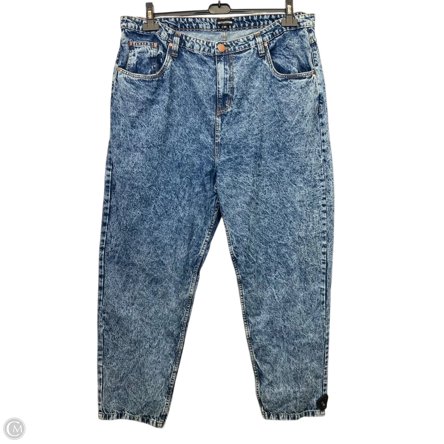 Jeans Straight By Pretty Little Thing In Blue Denim, Size: 24