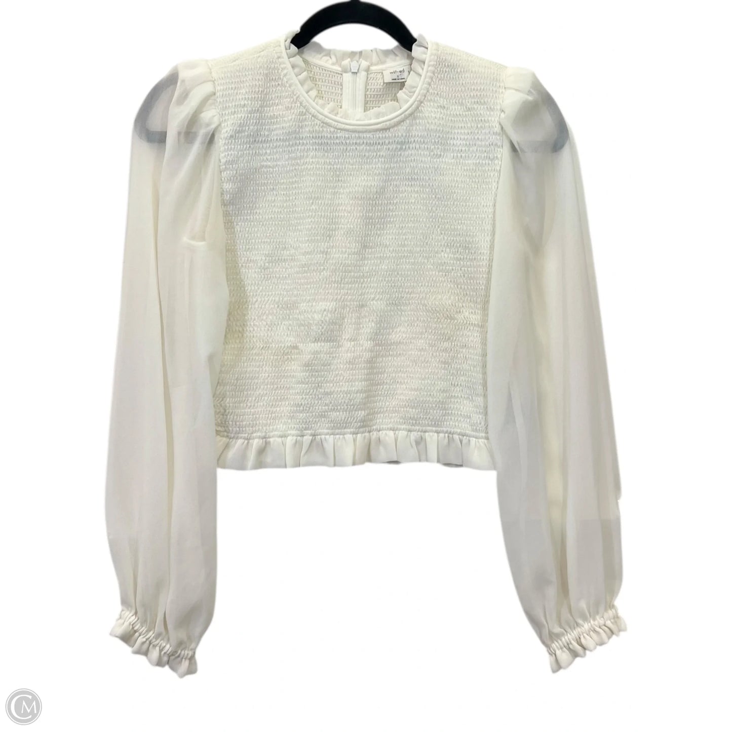 Top Long Sleeve Designer By Wilfred In Cream, Size: S