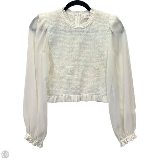 Top Long Sleeve Designer By Wilfred In Cream, Size: S