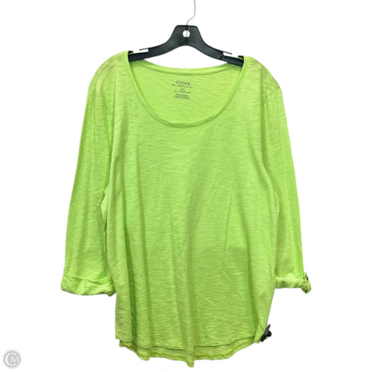 Top Long Sleeve Basic By Chicos In Green, Size: Xl
