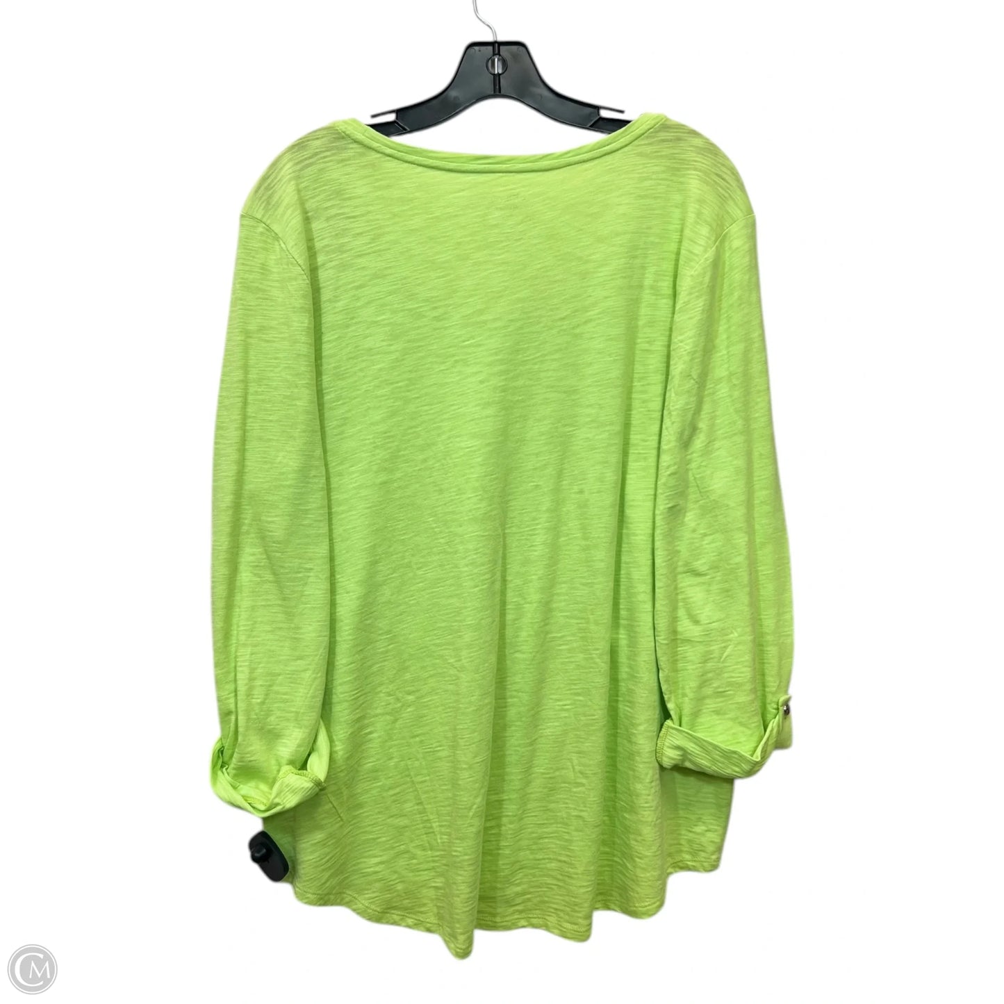 Top Long Sleeve Basic By Chicos In Green, Size: Xl