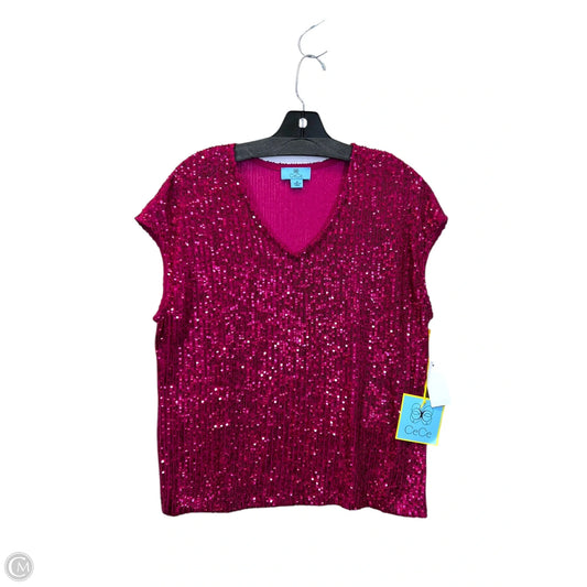 Top Short Sleeve By Cece In Pink, Size: M