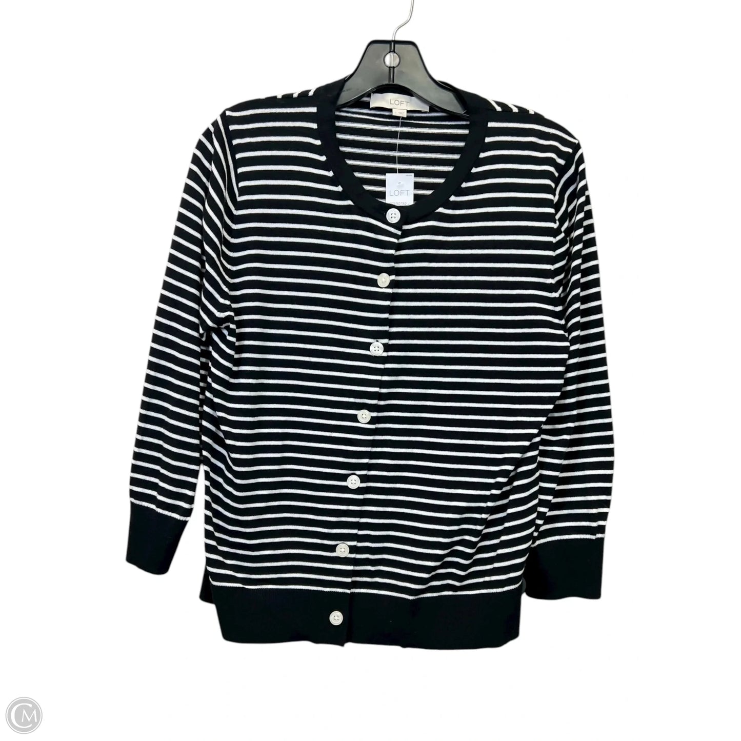 Cardigan By Loft In Black & White, Size: L