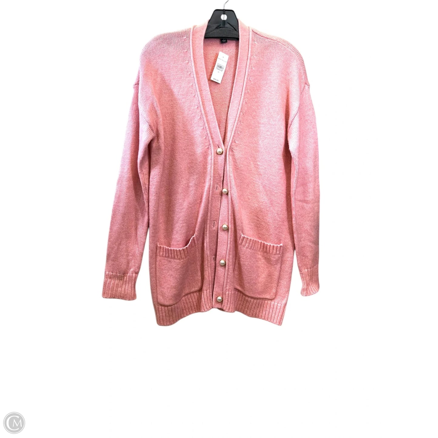 Sweater Cardigan By Ann Taylor In Pink, Size: M