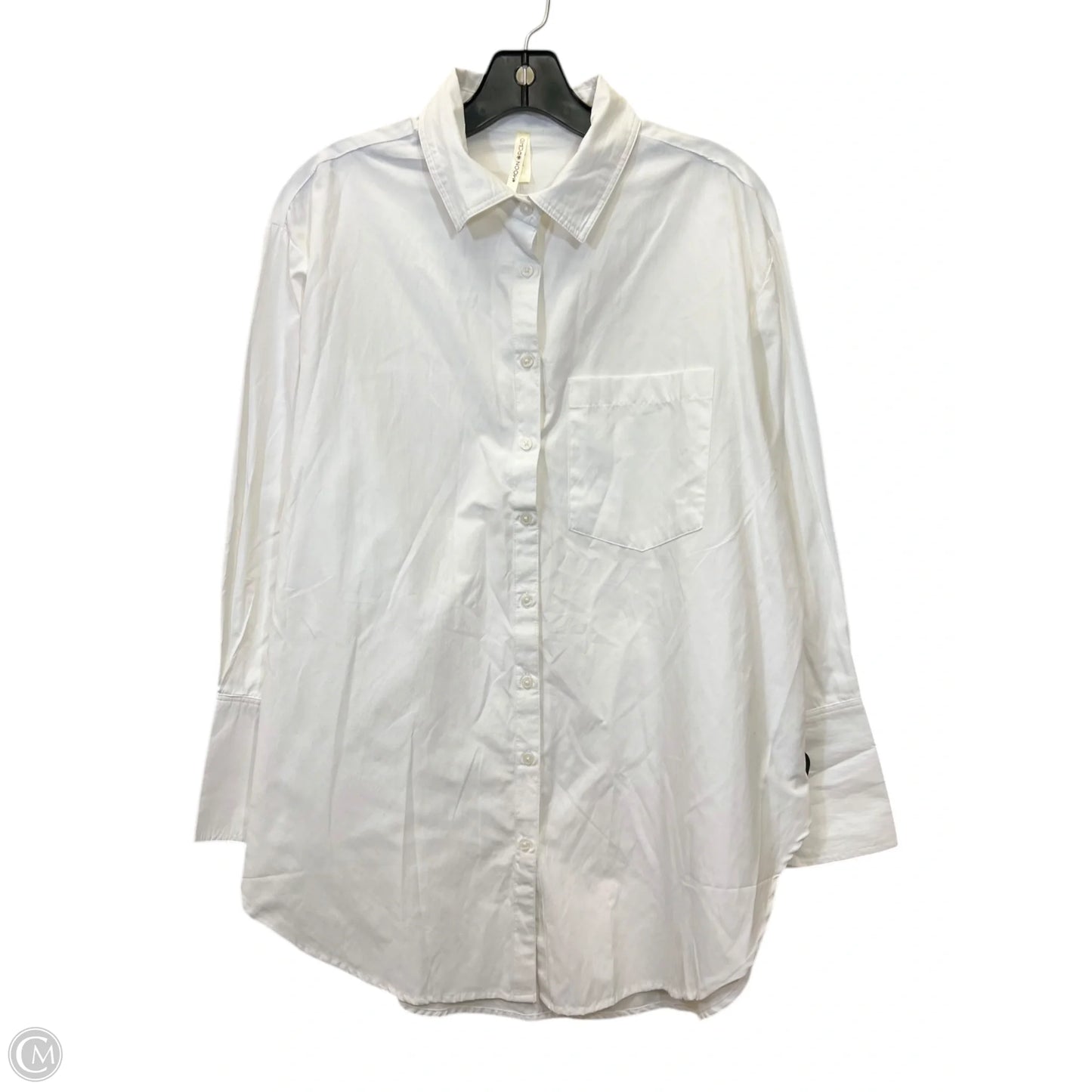 Top Long Sleeve By Moon Orchid In White, Size: M